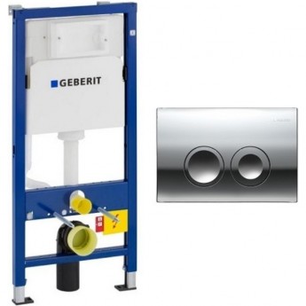 Инсталляция GEBERIT DUOFIX 458.124.21.5 для подвесного унитаза с клавишей смыва хром Инсталляция GEBERIT DUOFIX 458.124.21.5 для подвесного унитаза с клавишей смыва хром
